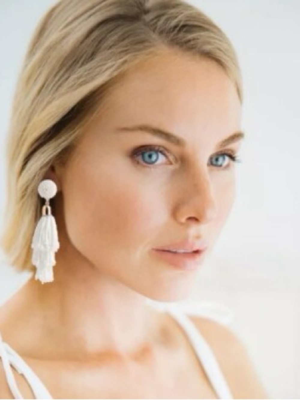 NWOT PANACEA White Beaded Tassel Drop Earrings - Women Jewelry